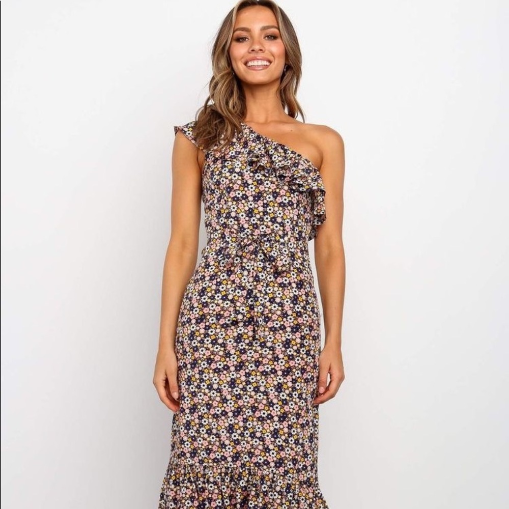 Floral petal and pup dress